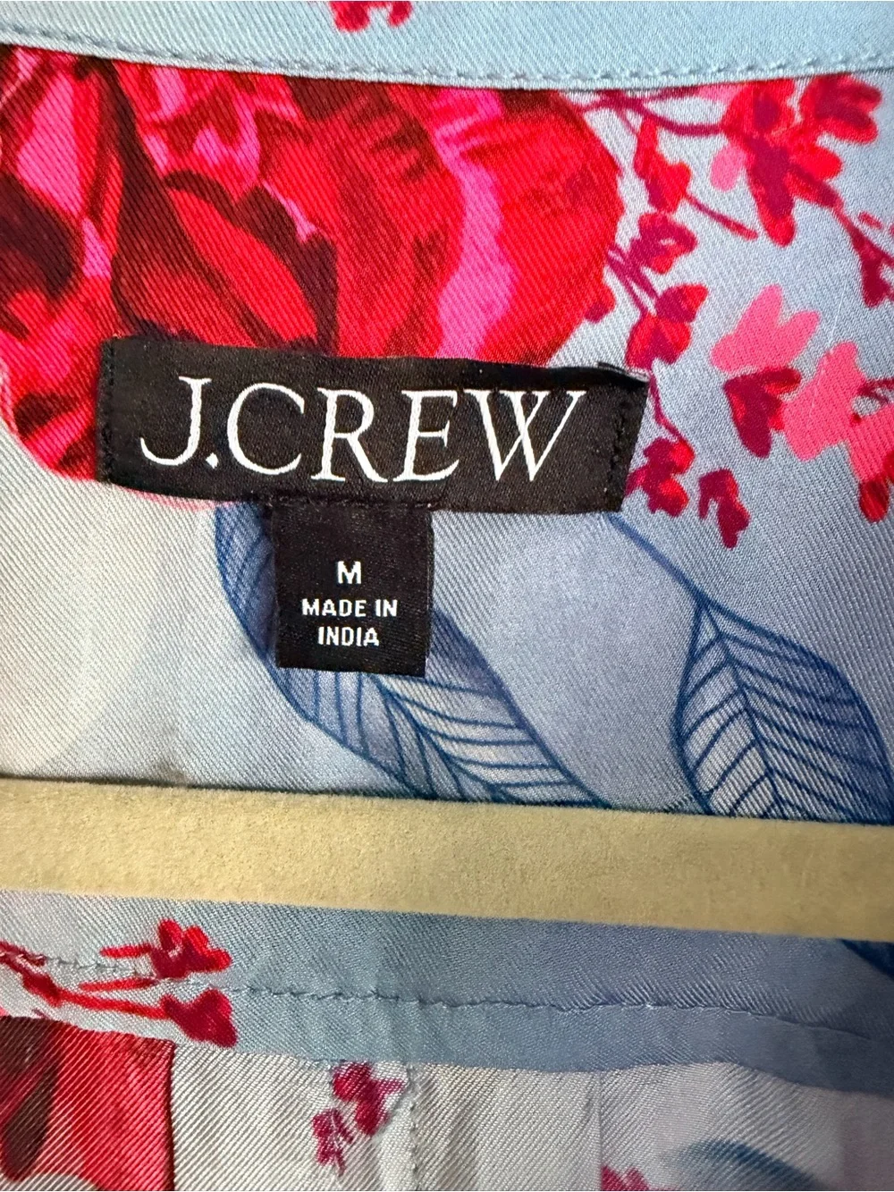 J. Crew Light Blue Drapey button-up shirt in floral viscose twill - size medium